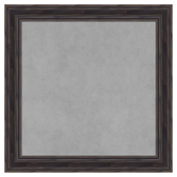 Amanti Art Rustic Pin.e Brown Narrow 19 in. x 19 in. Framed Magnetic Board