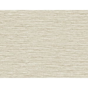 Balanced Beige Isla Faux Jute Embossed Vinyl Unpasted Wallpaper Roll 60.75 sq. ft.