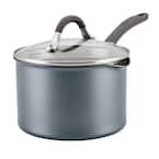 A1 Series 3 qt. Aluminum Saucepan in Graphite with Lid, with Strainer