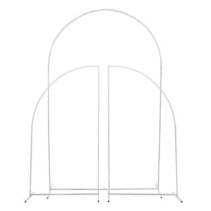 86.7 in. x 55.2 in. White Metal Wedding Arch Backdrop Stand Frame Arbor (Set of 3)