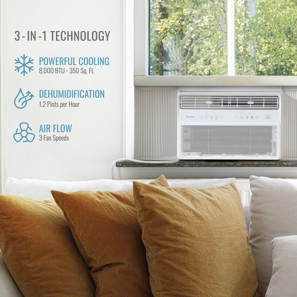 Keystone 8000 BTU White Window Air Conditioner with Remote Control