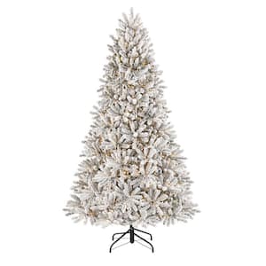 7.5 ft Starry Light Fraser Fir Flocked LED Pre-Lit Artificial Christmas Tree