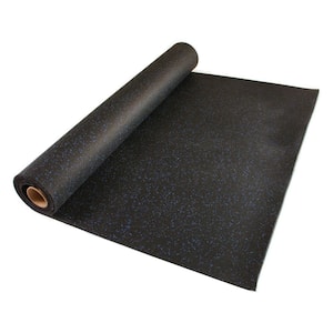 GMats Blue 10% Color Fleck 48 in. W x 120 in. L Rolled Rubber Gym Exercise Flooring Roll (40 sq. ft.)