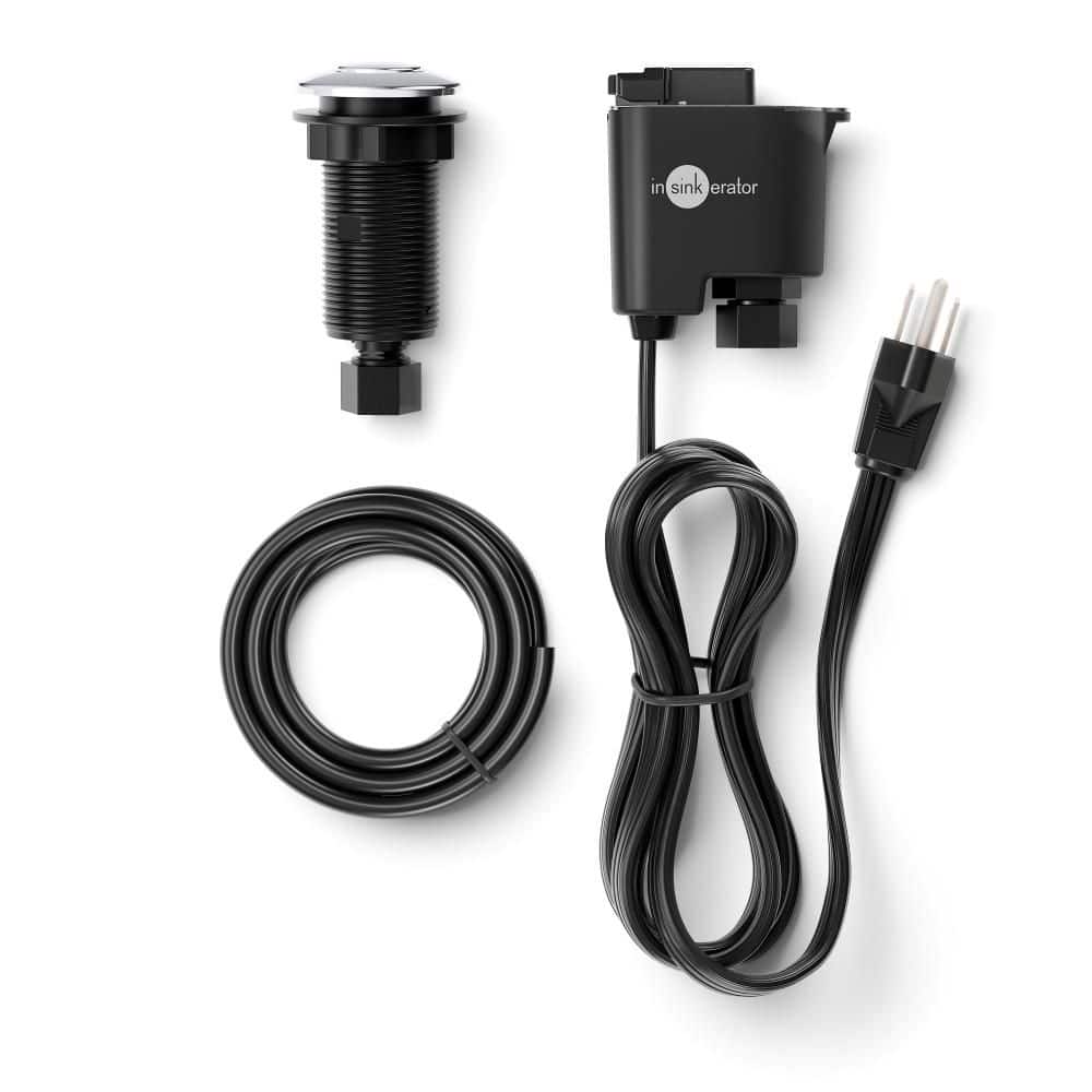 Garbage Disposal EZ Connect Air Switch Kit, Dual Outlet Sink Top Switch with Satin Nickel Button for EZ Connect Models