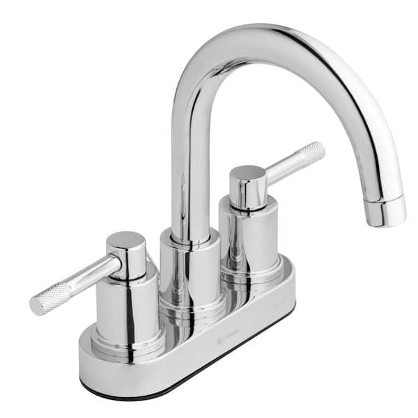 Glacier Bay Axel 4 in. Centerset 2-Handle High-Arc Bathroom Faucet in Chrome