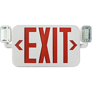 Ciata Ultra Bright Slim Rechargeable Indoor Exit Light Combo Sign Fixture with Battery Powered Backup, Red, 1 Pack