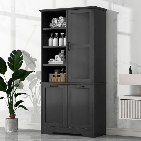 Ameriwood Home Olivia Contemporary/Modern Gray Metal Curio Cabinet