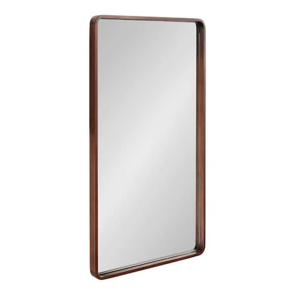 Valenti 20.00 in. W x 35.98 in. H Walnut Brown Rectangle Transitional Framed Decorative Wall Mirror