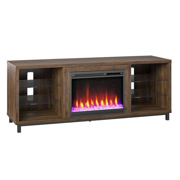 Lumina 64.75 in. Freestanding Electric Fireplace TV Stand in Walnut