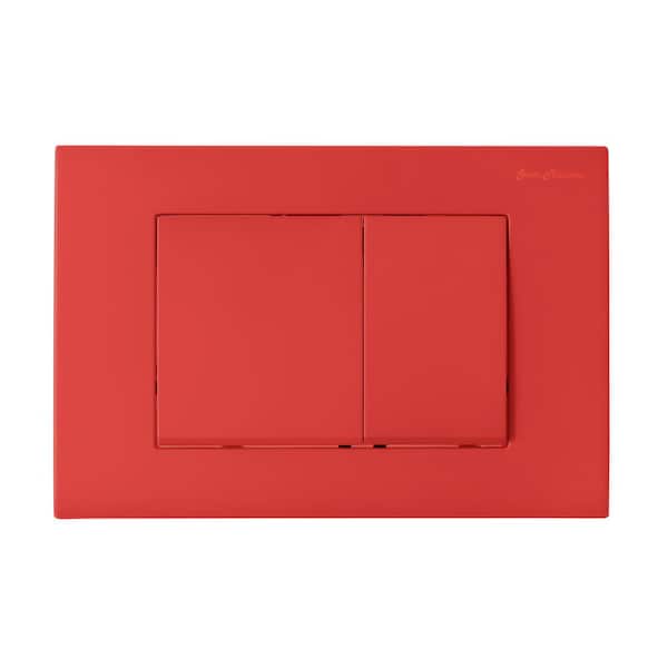 Swiss Madison Wall Mount Dual Flush Actuator Plate with Square Push Buttons in Matte Red