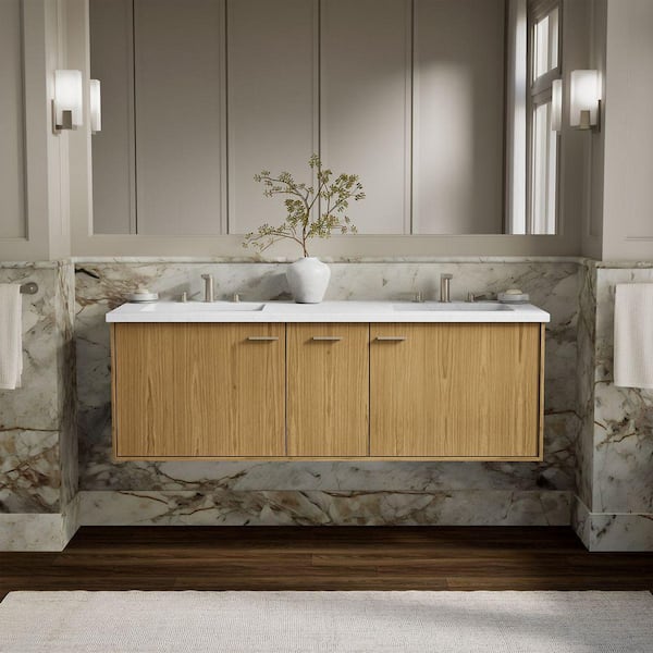 Jute 60 in. W x 22 in. D x 20 in. H Bathroom Vanity Cabinet without Top in Walnut Flax