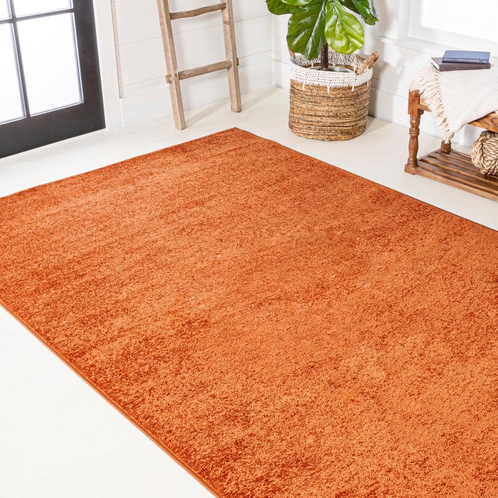 Haze Solid Orange Synthetic 8' x 10' Area Rug