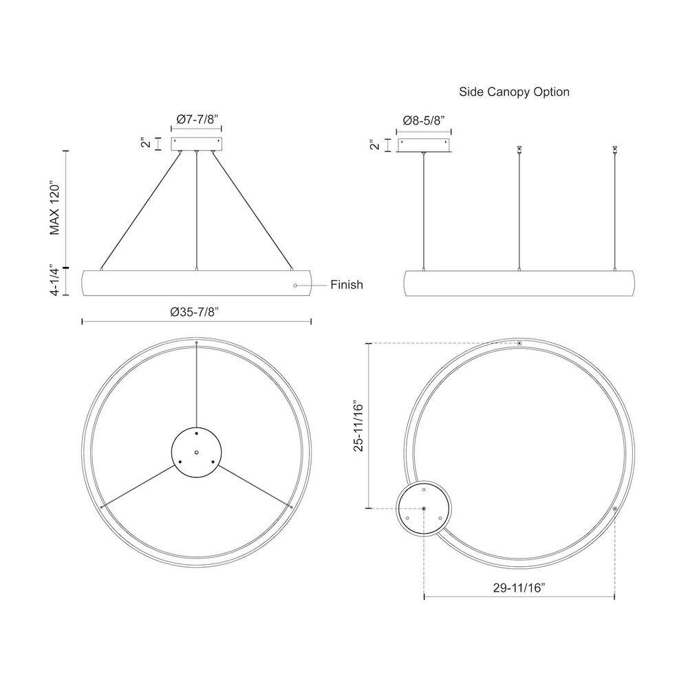 Brushed Nickel 36" LED Circular Pendant Light