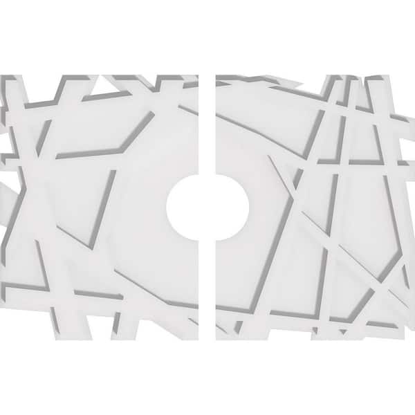 Ekena Millwork 24 in. W x 16 in. H x 4 in. ID x 1 in. P Novo Architectural Grade PVC Contemporary Ceiling Medallion (2-Piece)
