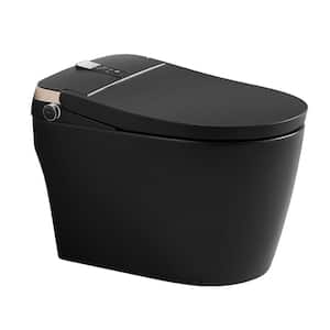 Elongated Smart Bidet Toilet 1.28 GPF in Matte Black with LED screen, Auto Open/Close/Flush, Heated Seat, Remote Control