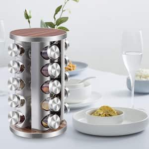 20-shelf Rotating Spice Rack Organizer Carousel Tower Stainless Steel ...