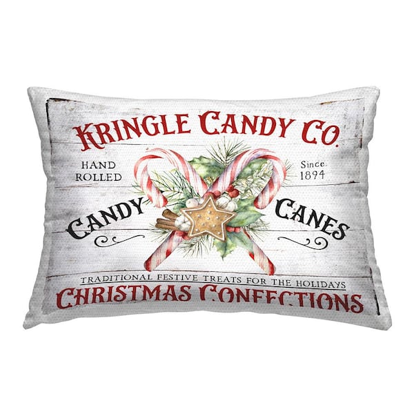 Stupell Industries Fresh Christmas Confections Red Rectangular Outdoor Throw Pillow