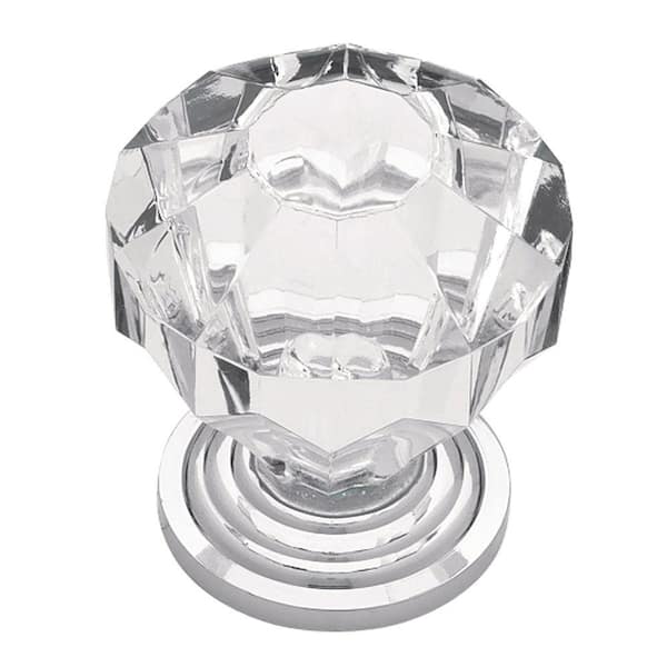 Liberty Acrylic Faceted 1-1/4 in. (32 mm) Chrome and Crystal Cabinet Knob
