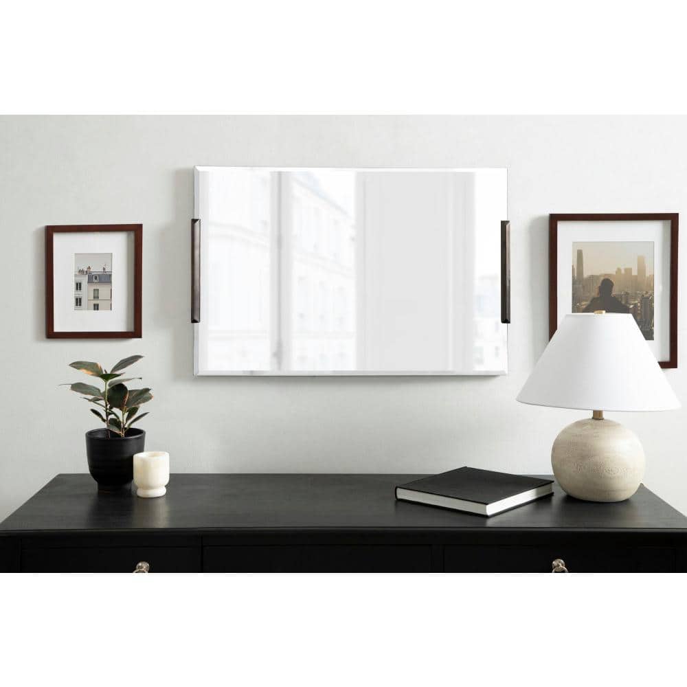 Bronze Frameless Rectangular Wall Mirror with Beveled Edges
