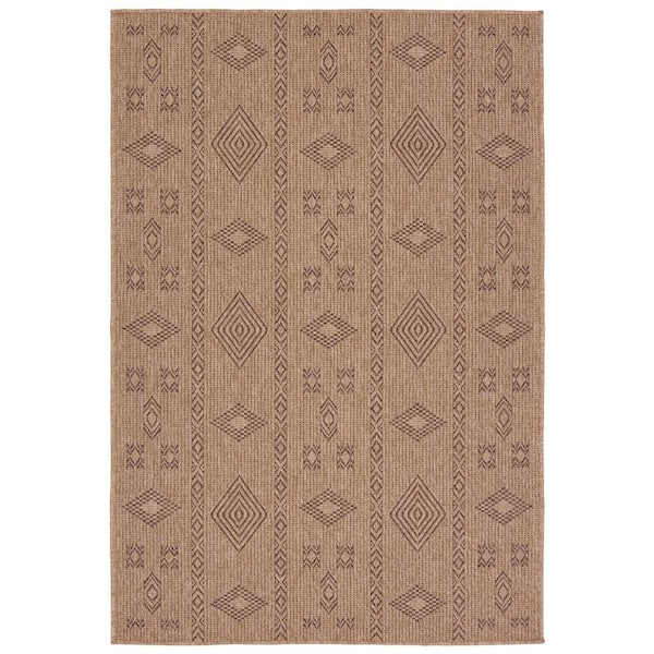 VIBE BY JAIPUR LIVING Sahel Brown 3 ft. x 8 ft. Tribal Indoor/Outdoor Area Rug