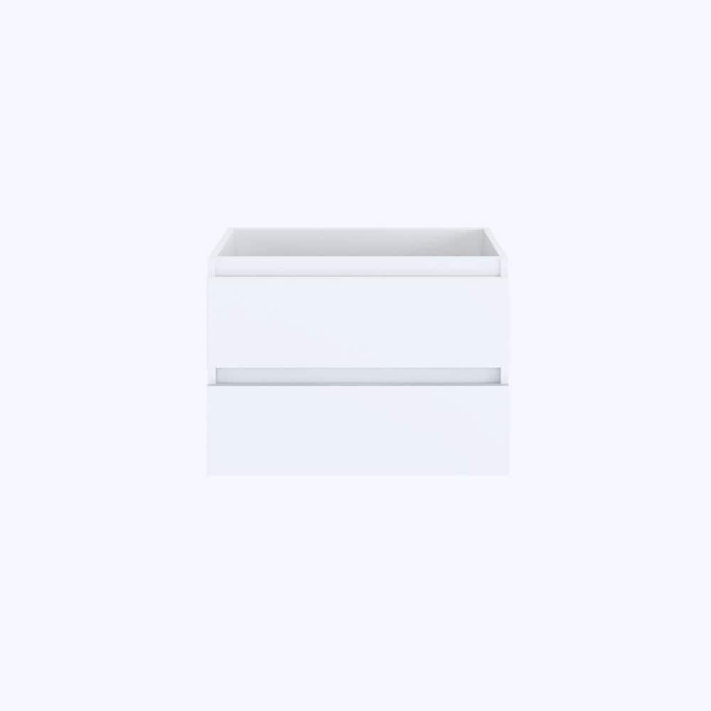 White 30" Wall-Mounted Floating Bathroom Vanity with Ceramic Countertop