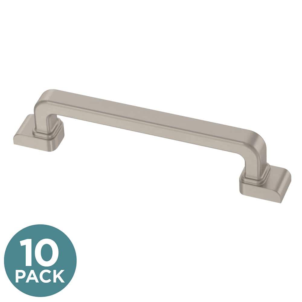 10-Pack Art Deco Streamline 3-3/4 in. (96 mm) Modern Satin Nickel Cabinet Pulls price history on PriceWatchPro