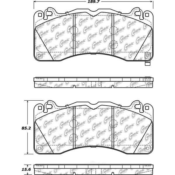 Centric Parts Disc Brake Pad Set 2015-2019 Ford Mustang