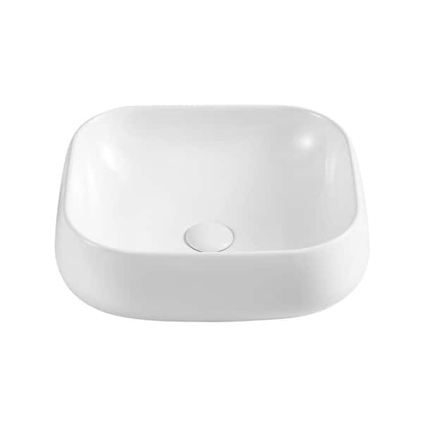 Unbranded 18.1 in. Ceramic Tub Sink with Pop-Up Drain in White