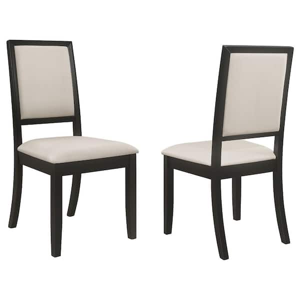 Coaster Louise Cream and Black Upholstered Side Chairs (Set of 2)
