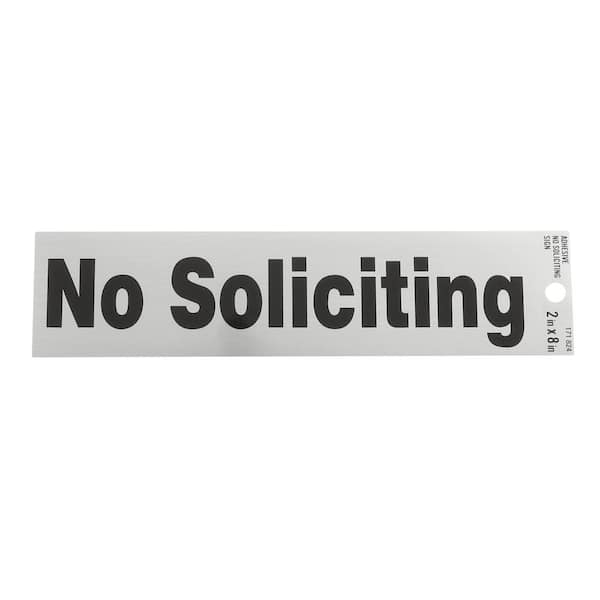 Everbilt 2 in. x 8 in. Plastic No Soliciting Sign