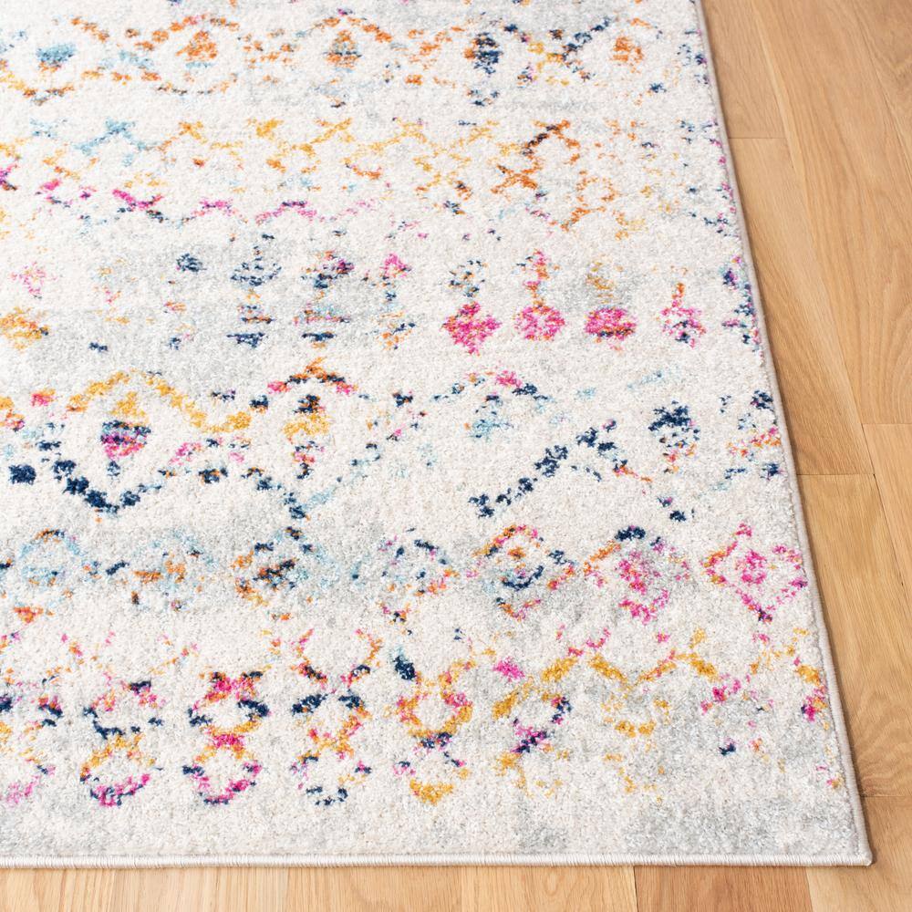 Ivory Gold Moroccan Boho 5'3" x 7'6" Synthetic Area Rug