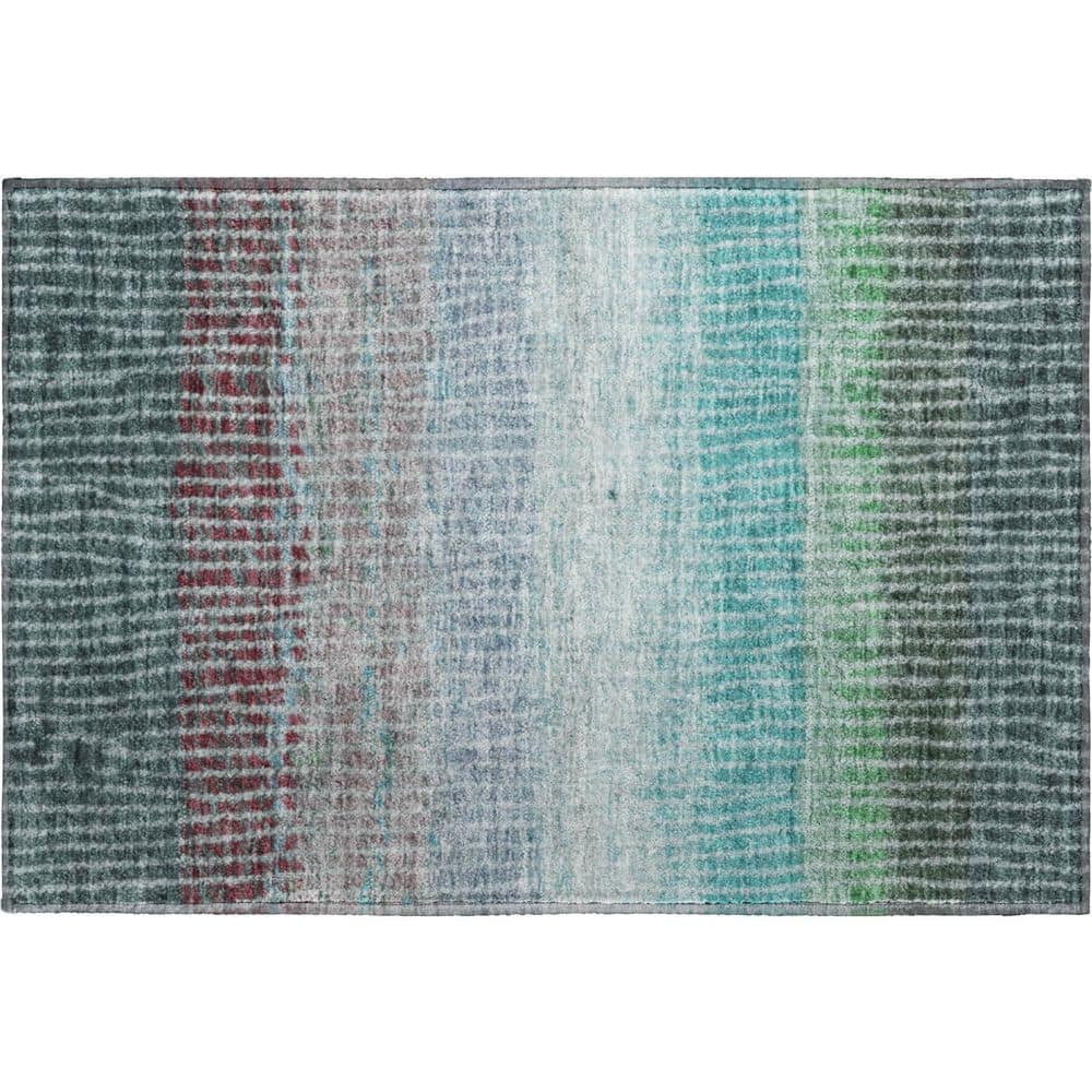 Mayfield Premium Machine Washable Abstract AMF2314 Teal 2 ft. x 3 ft. Accent Rug price history on PriceWatchPro