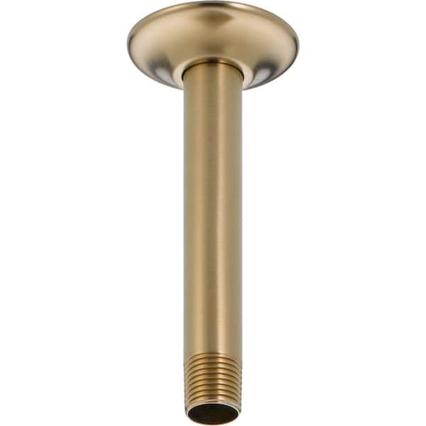Classic Gold 6 in. Ceiling Mount Shower Arm and Flange in Champagne Bronze