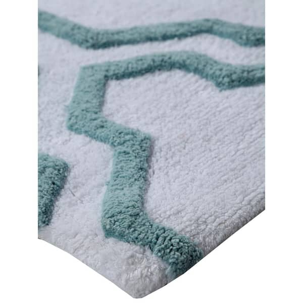 Saffron Fabs Cotton and Microfiber Bath Rug 50 x 30 Arctic Blue