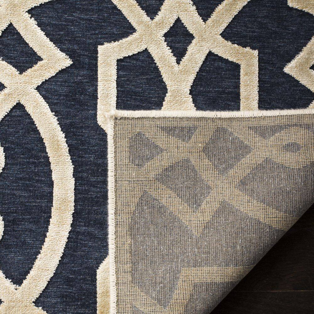 Azurite Blue Tufted Handmade Reversible Wool Area Rug 68" x 48"