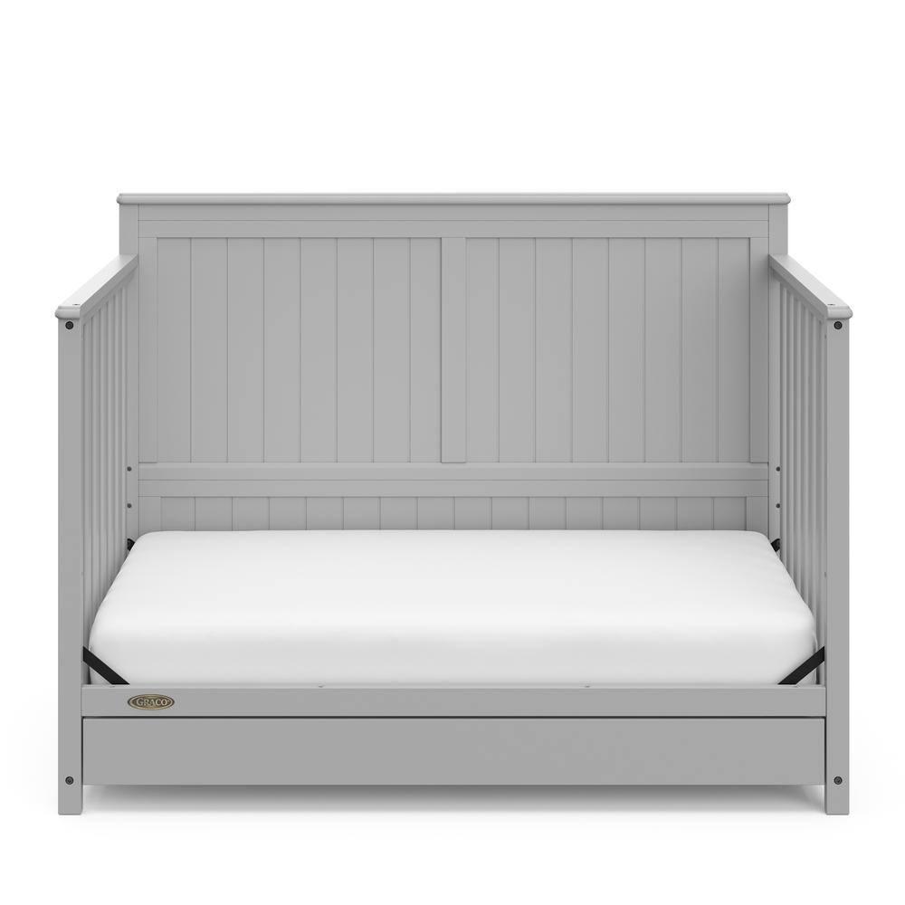 Pebble Gray 5-in-1 Convertible Crib with Storage Drawer