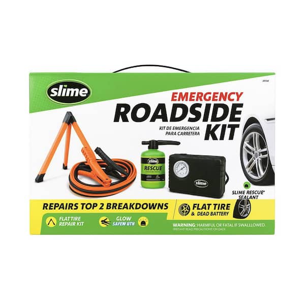 Slime Emergency Roadside Kit with Tire Inflator, Jumper Cables and Tire Sealant
