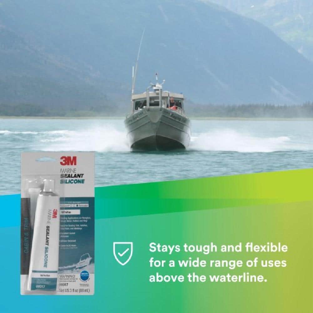 3 oz White Polyurethane Marine Adhesive Sealant Fast Cure