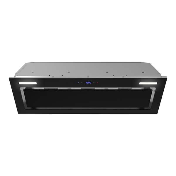 36 in. Gorizia Ducted Insert Range Hood in Brushed Stainless Steel, Mesh Filters, Touchpad Control, LED Lights