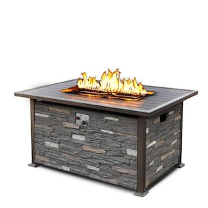 Residential 48 in. Brown Outdoor Propane Fire Pit Table 50000 BTU Gas Fire Pit Table