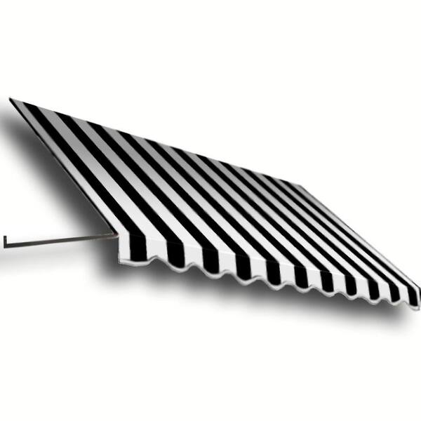 AWNTECH 5.38 ft. Wide Dallas Retro Window/Entry Fixed Awning (24 in. H x 36 in. D) Black/White