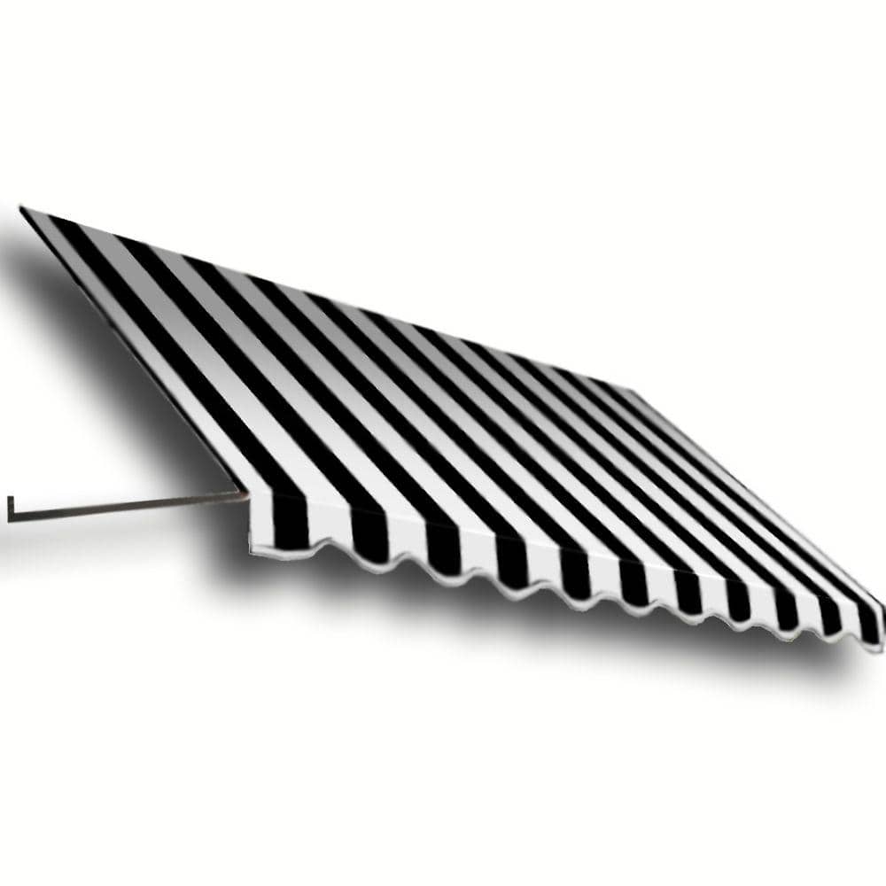 4.38 ft. Dallas Retro Fixed Awning 52.5 in. W x 24 in. H x 42 in. D Acrylic Fabric in Black/White Stripe price history on PriceWatchPro