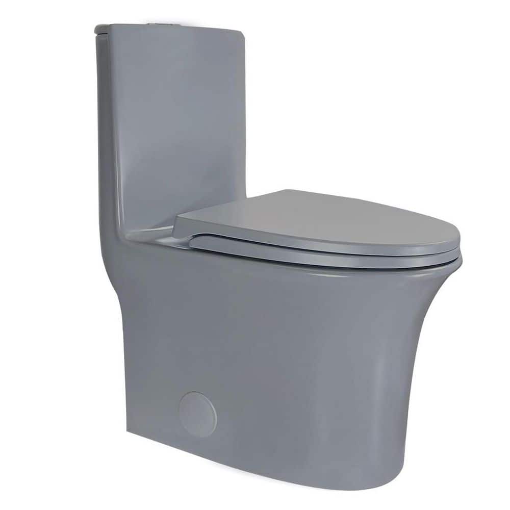 Standard Height One-Piece 1.1/1.6 GPF Dual Flush Elongated Toilet in Matte Gray with Chrome Button price history on PriceWatchPro