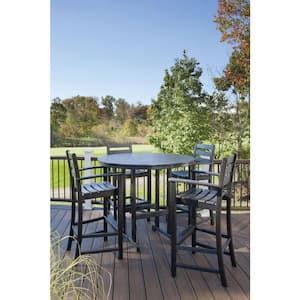 Monterey Bay Charcoal Black 48 in. Round Patio Bar Table