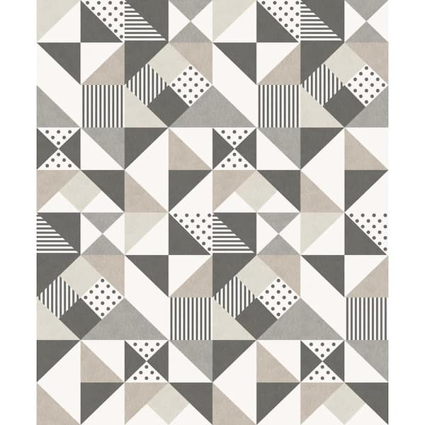 Seabrook Designs Hammered Steel and Pavestone Lozenge Geometric Paper Non-Woven Unpasted Wallpaper Roll (covers 56 sq. ft.)