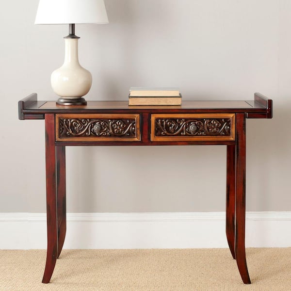 Safavieh Caitlin Light and Dark Brown Storage Console Table