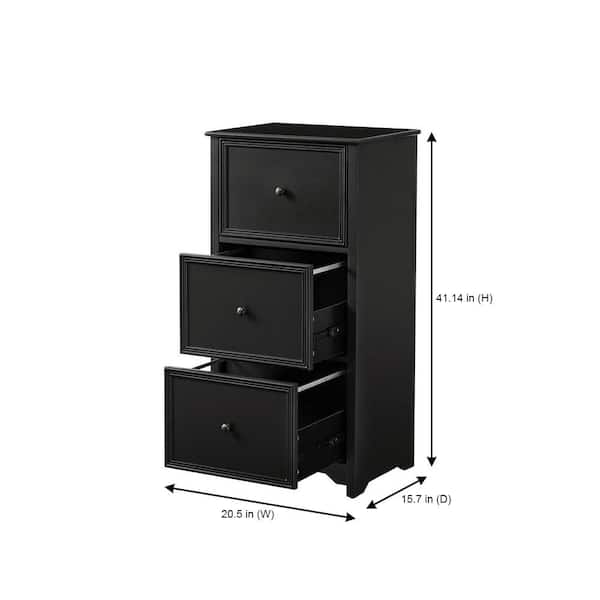 Bradstone 3-Drawer Charcoal Black File Cabinet