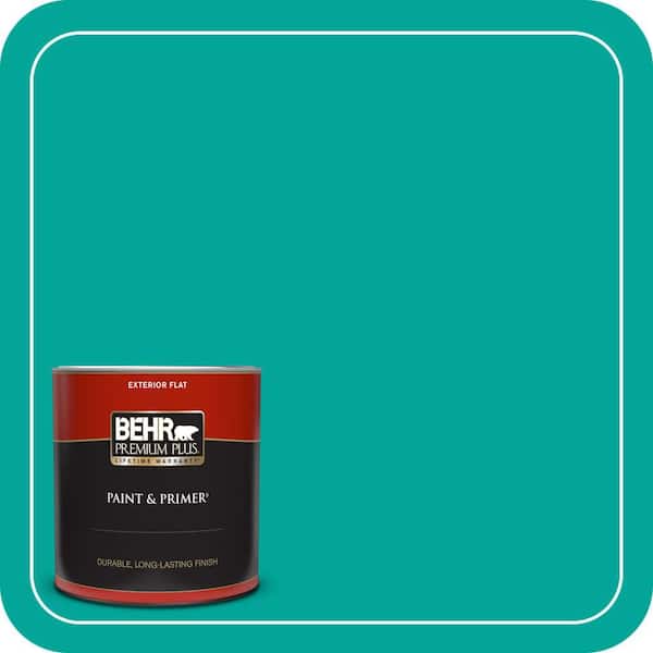BEHR PREMIUM PLUS 1 qt. Home Decorators Collection #HDC-MD-22 Tropical Sea Flat Exterior Paint & Primer