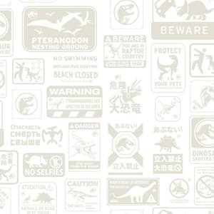 Jurassic World: Dominion Signs Brown Vinyl Peel and Stick Matte Wallpaper 28.18 sq. ft.
