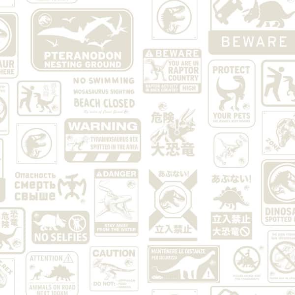 RoomMates Jurassic World: Dominion Signs Brown Vinyl Peel and Stick Matte Wallpaper 28.18 sq. ft.